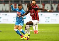 Bakayoko (R) in action against Napoli